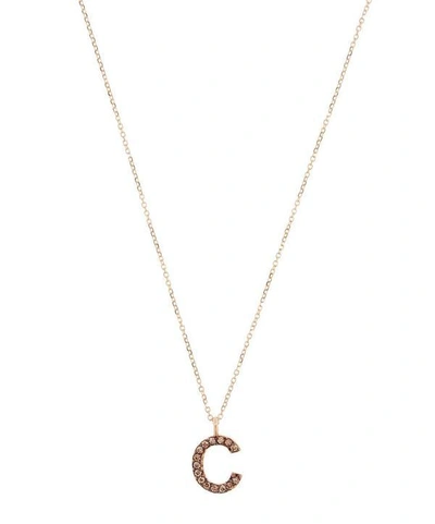 Kc Designs Yellow Gold Champagne Diamond Letter C Necklace