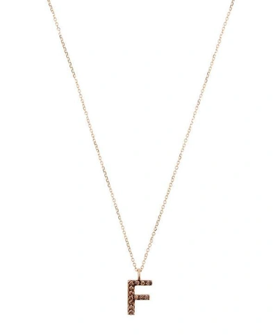 Kc Designs Yellow Gold Champagne Diamond Letter F Necklace