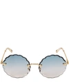 Chloé Rosie Round Frame Sunglasses In Blue