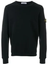 Stone Island Men's Crewneck Fleece Sweatshirt In Black
