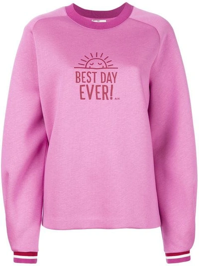 Anya Hindmarch Best Day Ever Sweatshirt In Pink