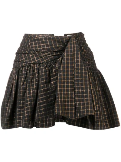 Mes Demoiselles Checked Short Skirt In Black