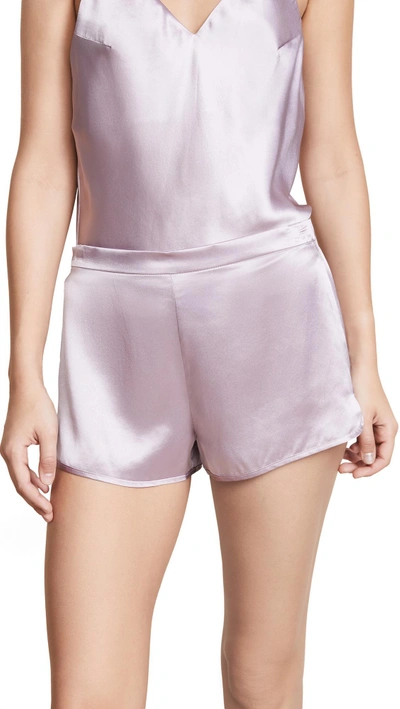 Fleur Du Mal Silk Shorts In Jasmine Pink