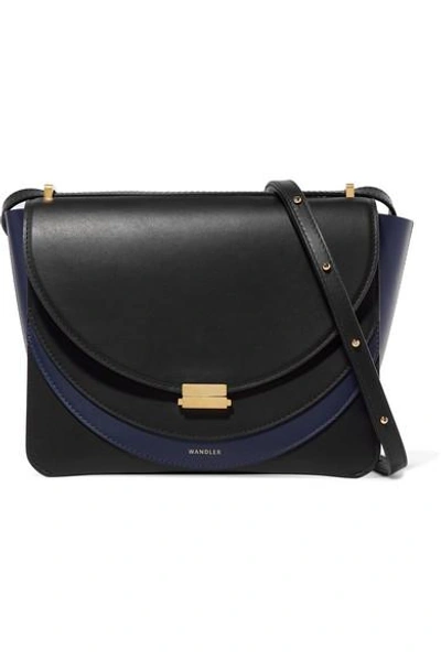 Wandler Luna Color-block Leather Shoulder Bag In Midnight Blue