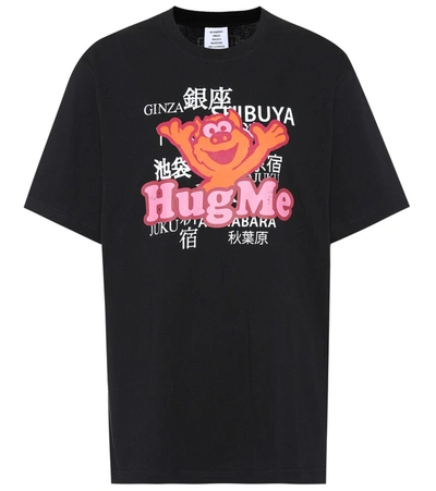 Vetements Printed Cotton-jersey T-shirt In Black