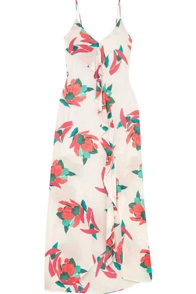 Vix Bluebell Nicole Printed Voile Maxi Dress In White