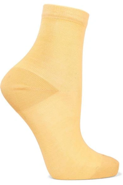 Maria La Rosa Silk-blend Socks In Yellow