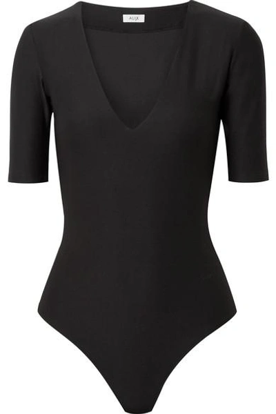 Alix Ludlow Stretch-jersey Thong Bodysuit In Black