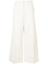 Proenza Schouler Mid-rise Wide-leg Cropped Culottes In White