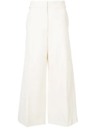 Proenza Schouler Mid-rise Wide-leg Cropped Culottes In White