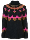 A.l.c Shapiro Mock-neck Intarsia Wool-blend Sweater In Navy Multi