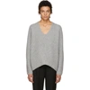 Acne Studios Deborah Oversized Ribbed Wool Sweater In Pale Grey Melange