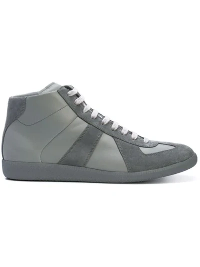 Maison Margiela Replica High Top Suede Sneakers In Grey