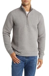 Billy Reid Half Zip Sweatshirt In Medium Grey