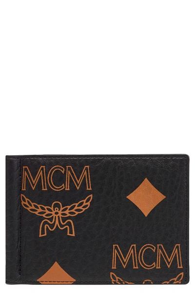 Mcm Maxi Aren Visetos Money Clip Card Case In Black