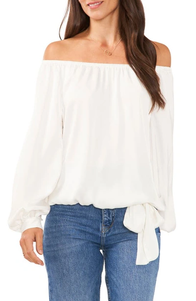 Vince Camuto Tie Hem Off The Shoulder Top In New Ivory