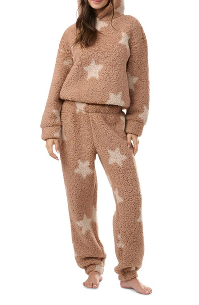 Splendid High Pile Fleece Pajamas In Ikat Star