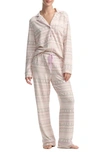 Splendid Plaid Long Sleeve Knit Pajamas In Neutral