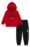 Nike Babies' Air Hoodie & Sweatpants Set In Black/ Red