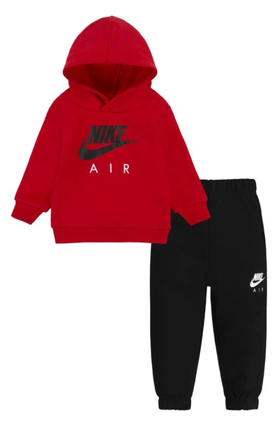 Nike Babies' Air Hoodie & Sweatpants Set In Black/ Red