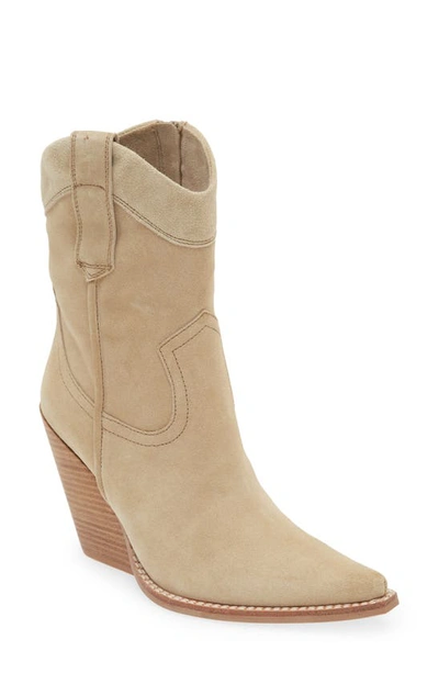 Jeffrey Campbell Amigo Western Bootie In Beige Suede