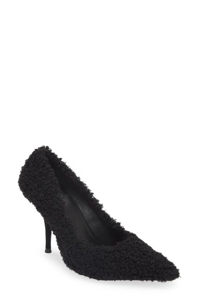 Jeffrey Campbell Convince Faux Fur Pump In Black Curly