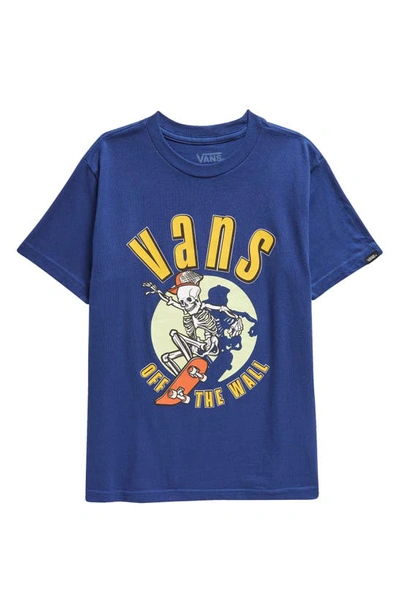 Vans Kids' Spotlight Skeleton Graphic T-shirt In Blue Depths