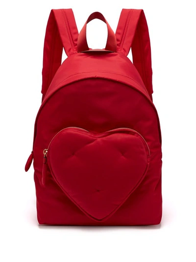 Anya Hindmarch Chubby Heart Nylon Backpack In Red