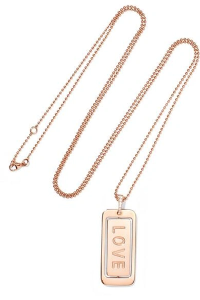 Diane Kordas Real Love 18-karat Rose Gold Diamond Necklace