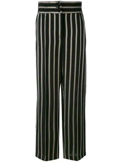 Etro Striped Straight Trousers In Black