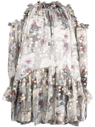 Alexander Mcqueen Silk Mini Dress In White