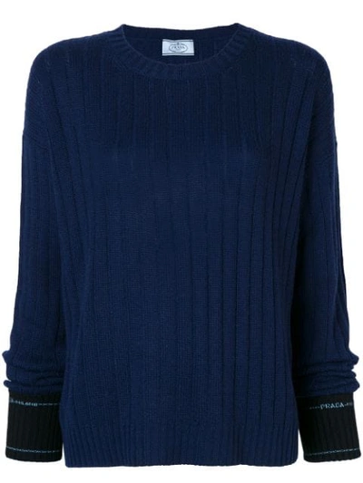 Prada Ribbed Sweater - Blue