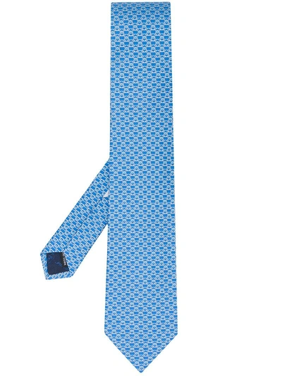 Ferragamo Salvatore  Gancio Print Tie - Blue