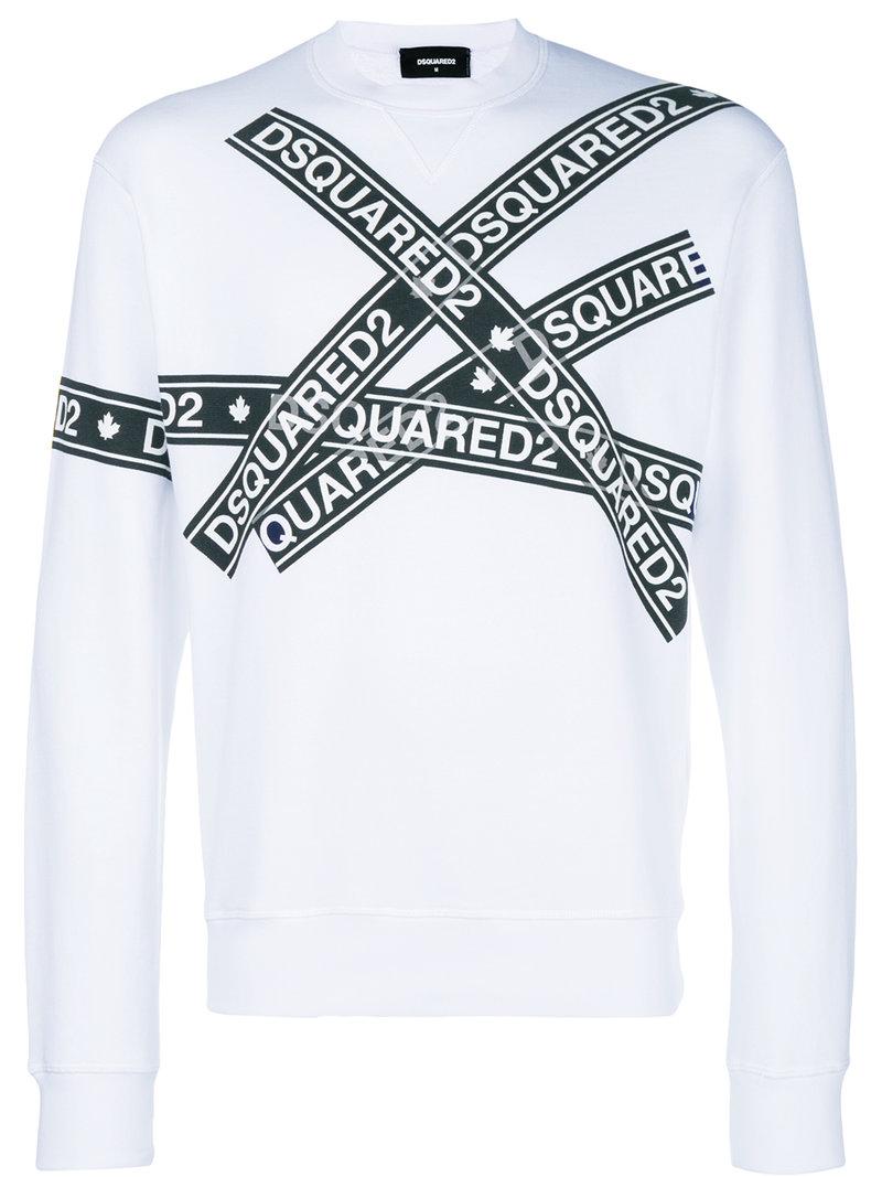 dsquared2 logo tape print sweatshirt