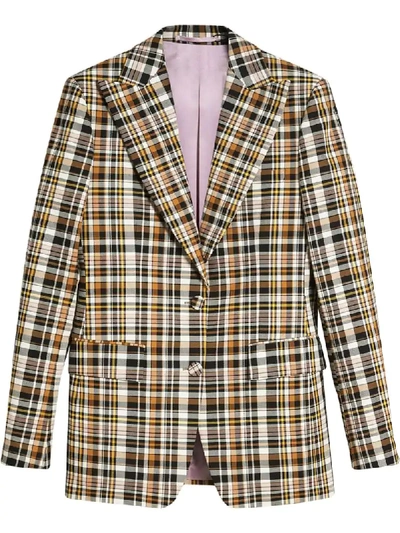 Burberry Snowhill Printed Cotton Blazer In Brown