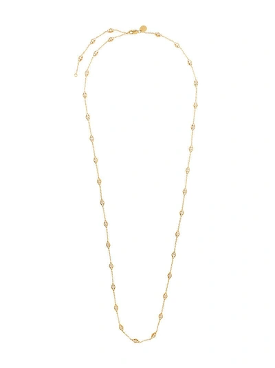 Maha Lozi Linked In Long Necklace - White