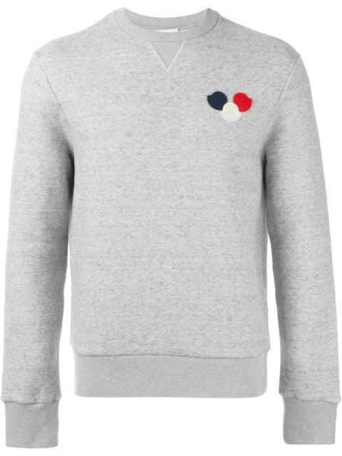 Moncler Logo Patch Cotton Blend Sweatshirt | ModeSens