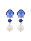 Miu Miu Jewel Pearl Drop Earrings - Blue