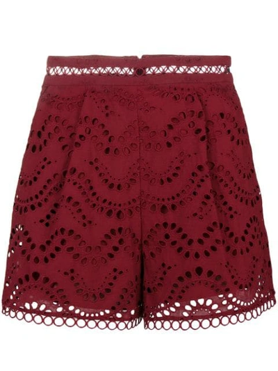 Zimmermann Broderie Anglaise Shorts - Red