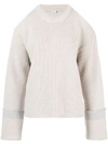 Stella Mccartney Cut-out Shoulder Jumper In Grey