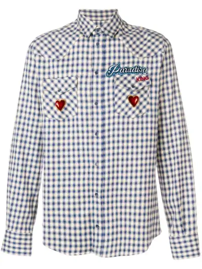 Dolce & Gabbana Paradiso Embroidered Checked Shirt - Blue