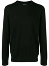 Emporio Armani Crew Neck Sweater In Black