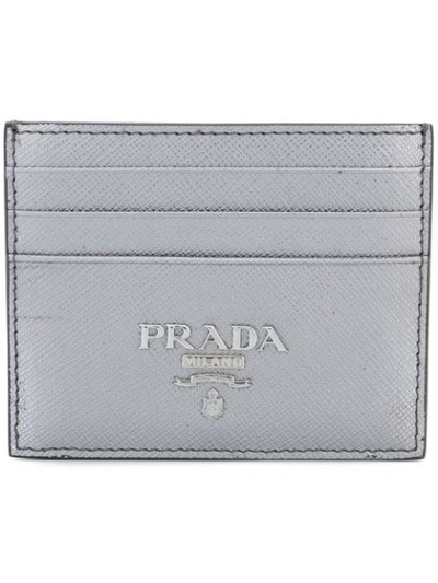Prada Lettering Logo Cardholder In Cromo