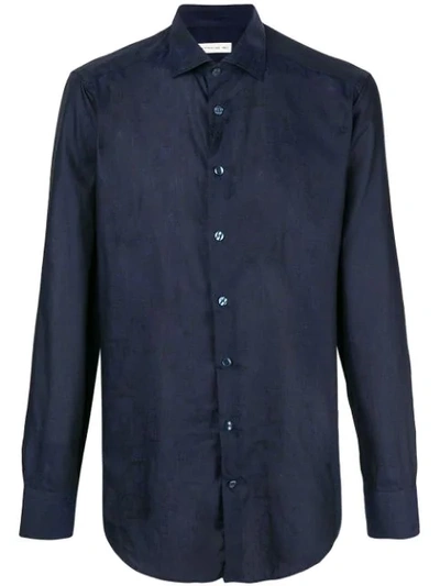 Etro Slim Fit Patterned Shirt In Blue