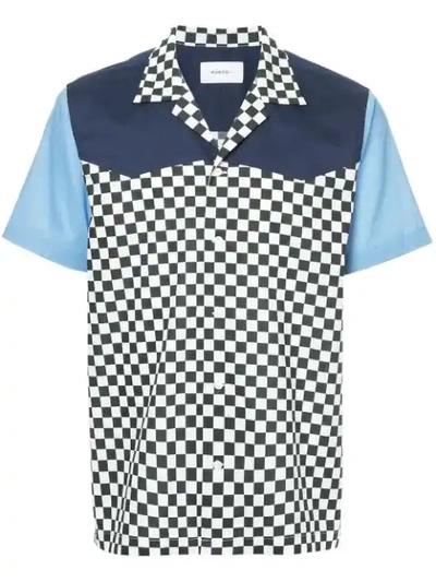 Ports V Checkered And Colour Block Print Shirt In Multicolour