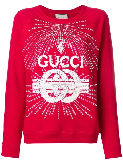 Gucci Print Sweatshirt - Red