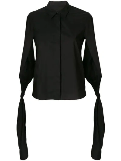 Mm6 Maison Margiela Sleeve-tied Fitted Shirt - Black
