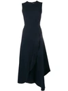 Victoria Beckham Asymmetric Ruffled Dress - Blue