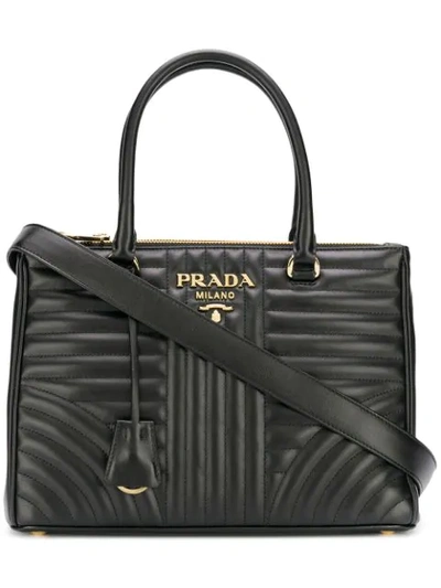 Prada Galleria Medium Handbag In Black