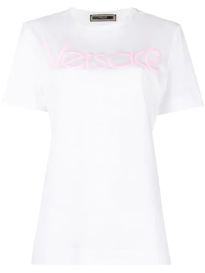 Versace Logo Print T-shirt In Basic